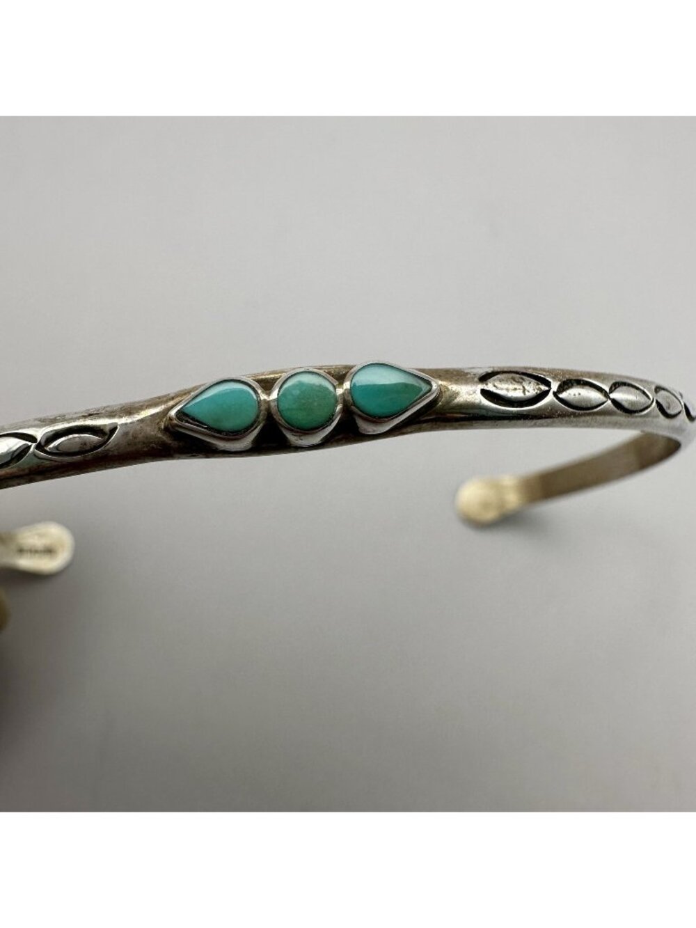 Sherman & Isabelle Paquin Cuff Bracelet Signed S&IP Turquoise Sterling Silver